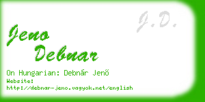 jeno debnar business card